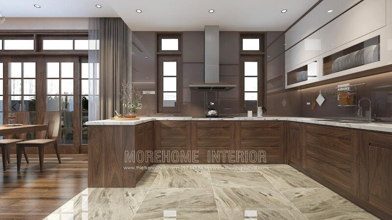 Luôn dẫn đầu mọi xu hướng, mẫu tủ bếp gỗ óc chó hiện đại luôn là sản phẩm đồ gỗ nội thất được mọi khách hàng ưa chuộng và ưa thích nhất Tủ bếp biệt thự
