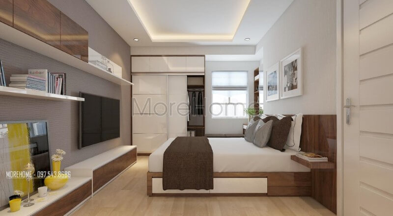 Không gian phòng ngủ thoải mái và rộng thoáng hơn với mẫu tủ quần áo cửa lùa Thiết kế chung cư