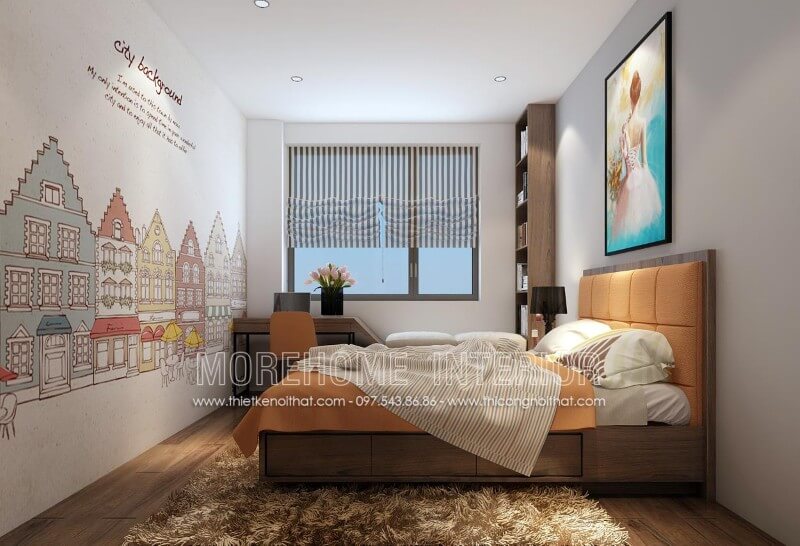 Giường ngủ chung cư gỗ công nghiệp Giường ngủ chung cư gỗ công nghiệp