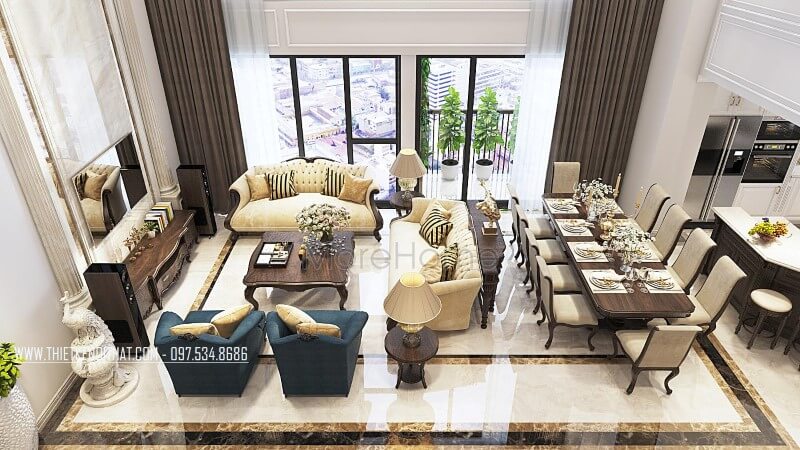 Sofa chung cư tân cổ điển Sofa chung cư tân cổ điển