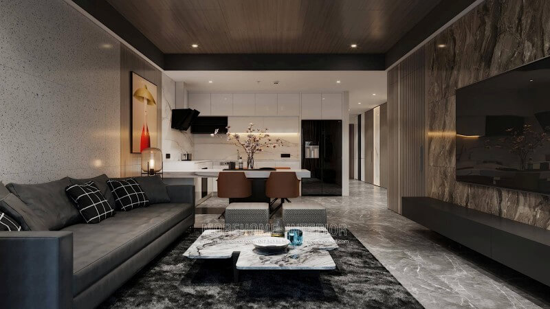 Trang trí phòng khách chung cư với mẫu kệ ti vi hiện đại đẹp Bố trí nội thất chung cư