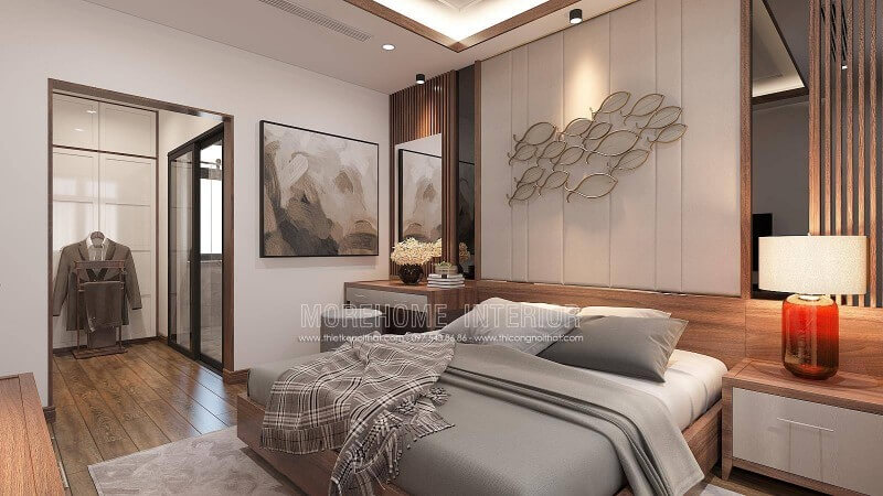 Thiết kế phòng ngủ con trai mới lớn khép kín theo phong cách hiện đại được bố trí khá tinh gọn và sang trọng bởi kiến trúc sư Morehome, ngoài ra còn rất nhiều ý tưởng tuyệt vời hơn nữa quý vị nên tham khảo tại website:thietkenoithat.com