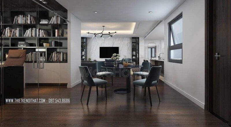 Nội thất phòng ăn đơn giản nhưng sang trọng của căn chung cư cao cấp