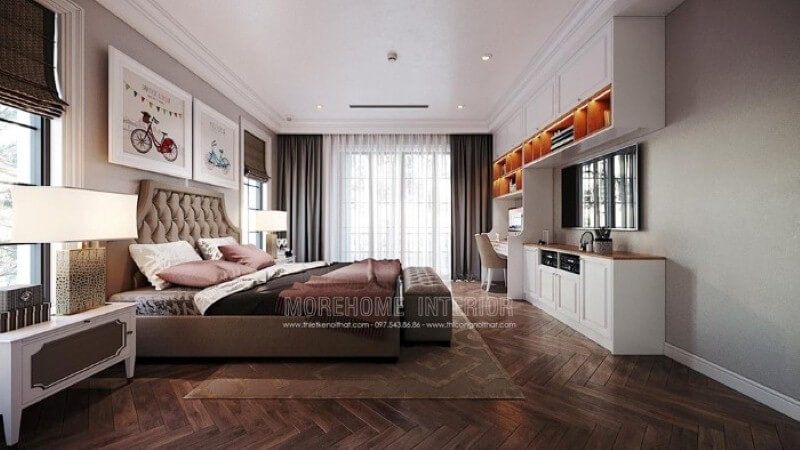 Giường ngủ bọc nệm phong cách đương đại đẹp, sang trọng cho phòng con gái