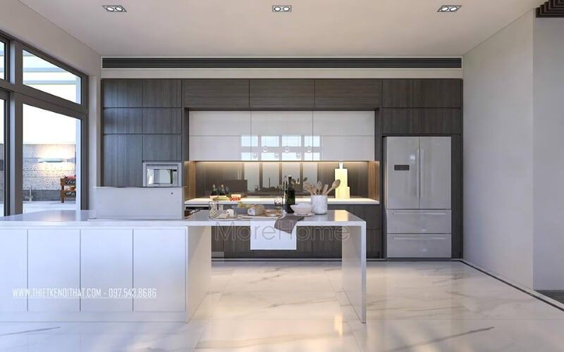 Thiết kế nội thất phòng bếp hiện đại, đẹp, sang trọng cho nhà phố, biệt thự.