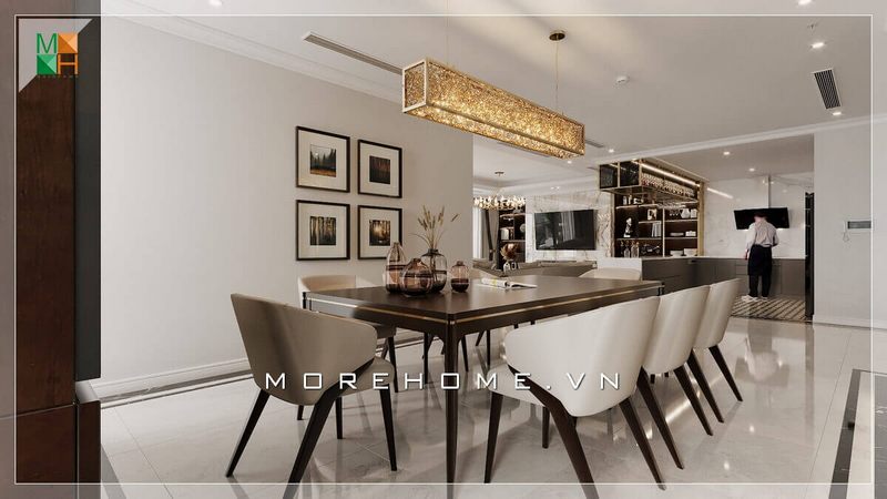 Ấn tượng với mẫu đèn treo đẹp và độc đáo biến căn phòng ăn trở nên sang trọng hơn bao giờ hết.