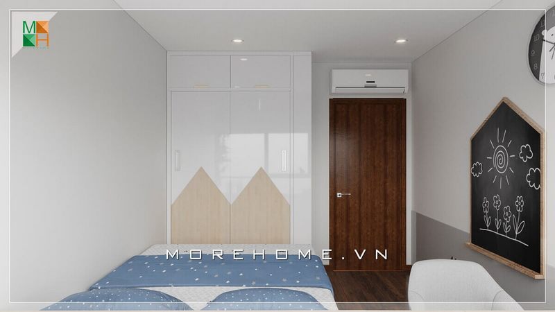 Mẫu tủ quần áo gỗ công nghiệp Acrylic 2 cánh tông màu trắng mang vẻ đẹp hiện đại cao cấp, phù hợp không gian phòng ngủ có diện tích nhỏ