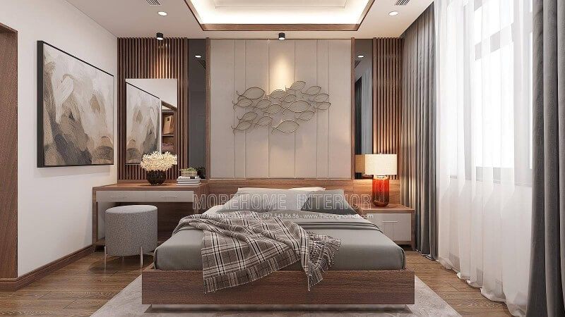Mỗi khi thức dậy, chúng ta đều mong muốn thấy cảnh bình minh. Điều đó càng trở nên đẹp hơn nữa tại các khu đô thị, thành phố nhà san sát nhau. Ý tưởng thiết kế nội thất phòng ngủ hiện đại sử dụng tối đa nguồn sáng tự nhiên là một trong những yếu tố quan trọng trong thiết kế của Morehome.