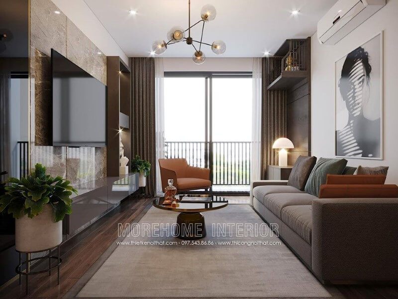Đá ốp làm nên sự sang trọng và đẹp cho phòng khách.